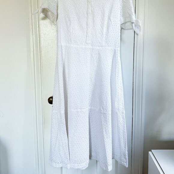 Gal Meets Glam Judith White Eyelet Midi Dress in Size 12 - Picture 5 of 5